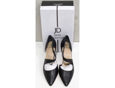 JANE DEBSTER CHELSEA BLACK LEATHER POINTED-TOE HEE...