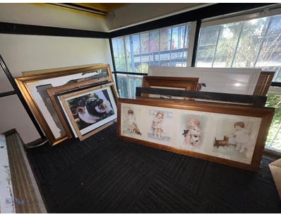 Charming vintage framed print collection featuring...