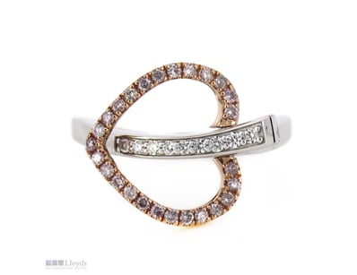 14K WHITE/ROSE GOLD, PINK DIAMOND AND DIAMOND, FLI...