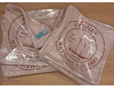 Red and White square cushion covers approx. 45cm x...
