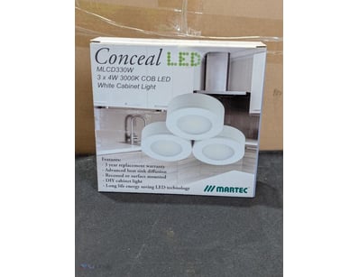RRP $539.70 BULK LOT - 6 x Conceal white cabinet l...