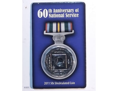 RARE 2011 50C 60TH ANN. OF NATIONAL SERVICE ON CAR...
