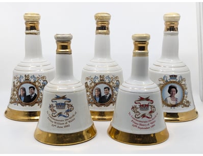 FIVE ROYAL FAMILY BELL'S SCOTCH WHISKEY COMMEMORAT...