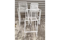 10 · White Metal Wire Bar Stools - Sets of 10-