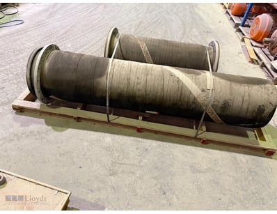 Pair of industrial heat exchanger tubes with hexag...