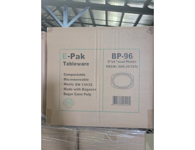 BP-96,9" x 6" Oval Plate, E-PAK Tableware: compost...