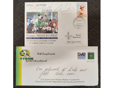 2001 QUEEN ELIZABETH STAKES COMMEMORATIVE SIGNED C...