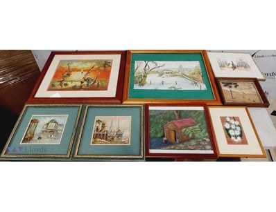 COLLECTION OF FRAMED ARTWORKS FROM V. PFEIFFER 'CA...