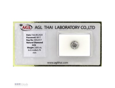 2.835CT CERTIFIED, NATURAL DIAMOND     

Round Bri...
