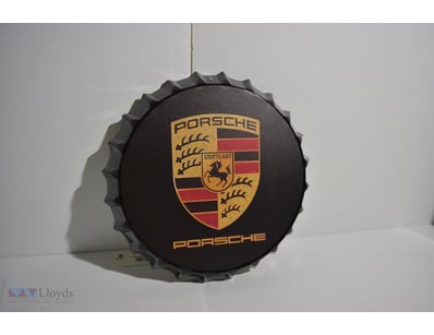 Vintage Porsche Style Bottle Cap Wall Hung Mancave...