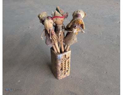Traditional Indonesian Rod Puppets. Sold as Lot.