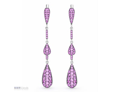 NATURAL PADPARADSCHA SAPPHIRE EARRINGS ON 925 SILV...
