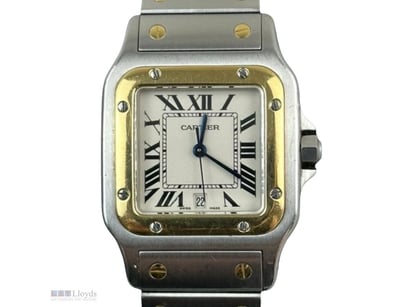CARTIER SANTOS GALBEE 29MM STAINLESS STEEL & YELLO...