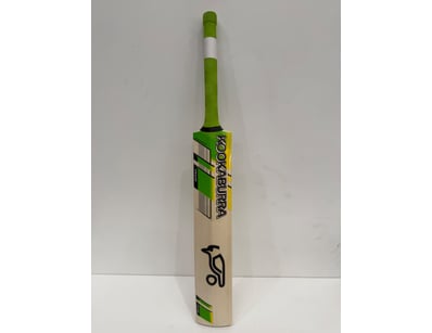 Kookaburra cricket bat in lime green and natural w...