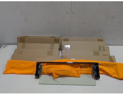 Glass shelf with stainless steel mounting brackets...