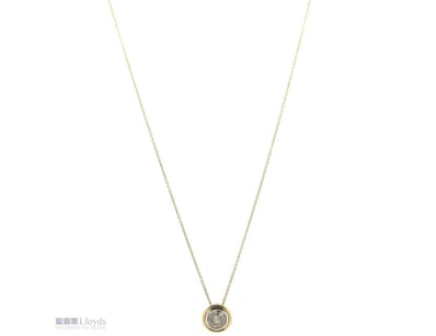 14K YELLOW GOLD AND 1.09CT DIAMOND, SLIDER NECKLAC...