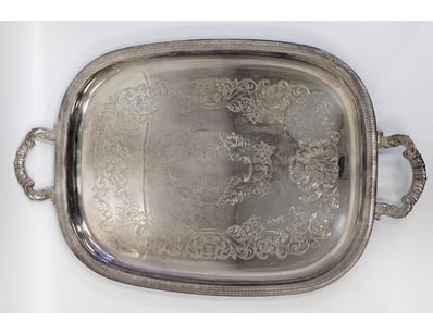 VINTAGE ORNATE SILVER-PLATED TWIN-HANDLED BUTLERS ...