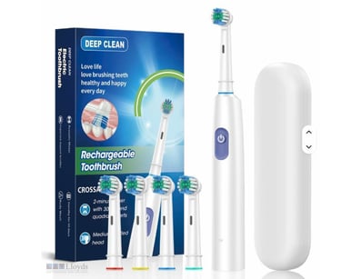 Electric Toothbrush Rotating Brush IPX7 Travel Fas...