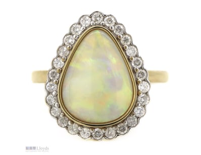 14K YELLOW GOLD, 1.94CT AUSTRALIAN ANDAMOOKA OPAL ...