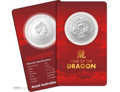 2024 50C YEAR OF THE DRAGON LUNAR SERIES TETRA DEC...