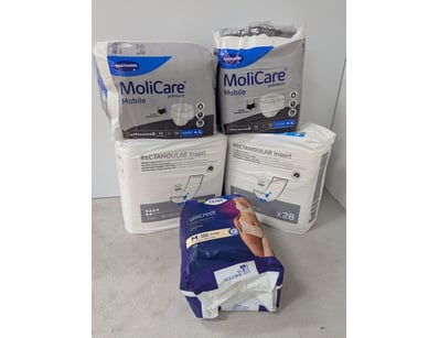 Incontinence products, includes molicare size m, r...