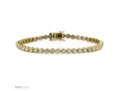 18K YELLOW GOLD AND 4.69CT TDW DIAMOND, TENNIS BRA...