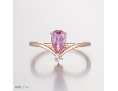 14CT ROSE GOLD PINK CEYLON SAPPHIRE AND DIAMOND DR...