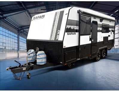 <b>2023 Safari 1810 Dual Axle Caravan - White - Im...