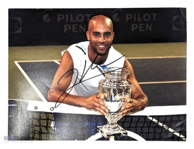 JASON BLAKE HAND SIGNED USA TENNIS TROPHY CELEBRAT...