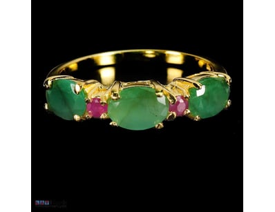 NATURAL EMERALD & RUBY RING.     

Natural Emerald...