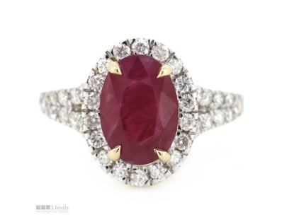 THE CENTRE FEATURES, ONE OVAL CUT, DEEP RED, RUBY ...