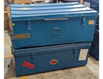 Two metal storage tunks

