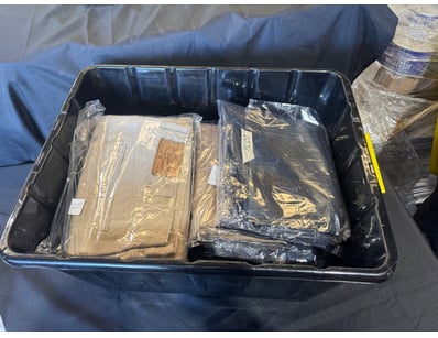 Assorted box of pants including various sizes

