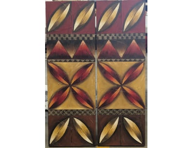Frangipani double panel oil painting. Artist:Joann...