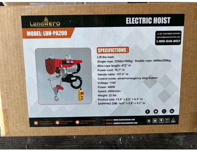 "Factory Direct" Landhonor ELECTRIC HOIST Model # ...