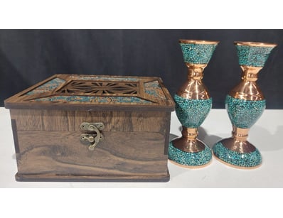 FIROOZEH KOOBI CANDLESTICKS ALONG WITH WOODEN BOX
...
