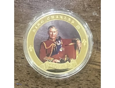 KING CHARLES GOLD PLATED MEDALLION SCARCE  



294...