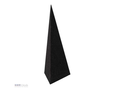 Perspex Pyramid Glitter Black 
75cmH Ex Rental / H...