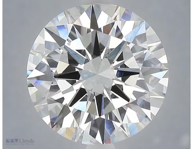 5.00CT F VVS2 ROUND CUT LG DIAMOND - IDEALLY PROPO...