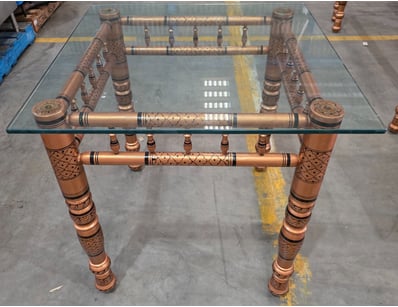 Traditional Indian-style Table with Glass Top

A...
