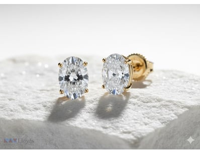 14K YELLOW GOLD 1.08CT D - E VVS+ LAB GROWN OVAL E...