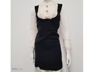 MIU MIU BLACK LAYERED SHIRT MINI DRESS 36, RRP $40...