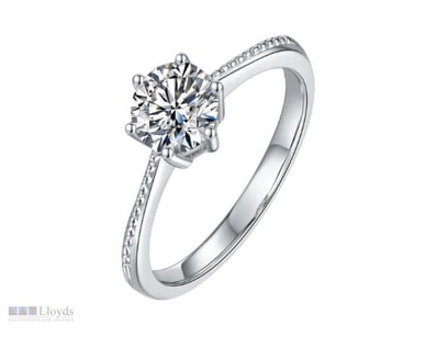 925 STERLING SILVER 1.00CT MOISSANITE RING – SOLIT...