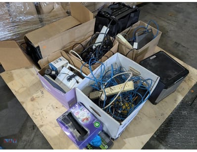 Assorted Pallet, Wifi Modems, Ethernet Cables, Key...