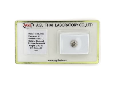 2.163CT CERTIFIED, NATURAL BROWN DIAMOND     

Rou...