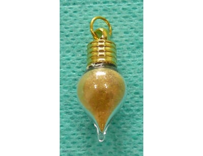 24CT. GOLD DUST IN POINTY ROUND SHAPE GLASS PENDAN...