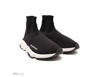 BALENCIAGA BLACK KNIT FABRIC SPEED TRAINER SOCK HI...