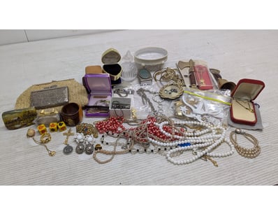 Collectables, including stamped pieces, purses, or...
