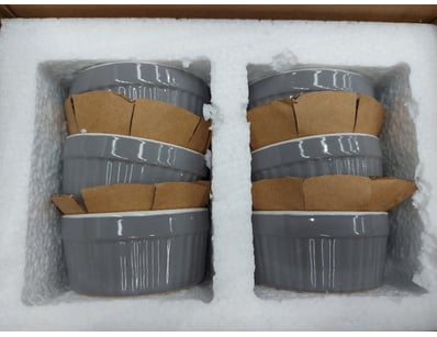 RRP: $10,920 BOX LOT Set of 6 Ramekins-9cm Grey/ W...