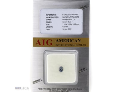 0.91CT CERTIFIED, NATURAL TANZANITE     

Oval Fac...
